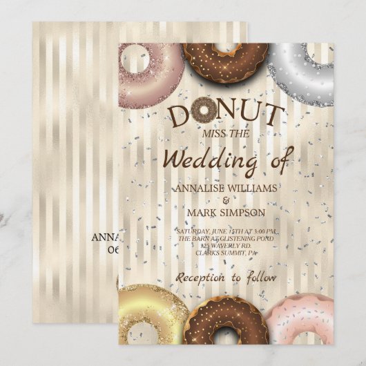 DONUT-WEDD-INVITATION EINLADUNG (Vorne/Hinten)