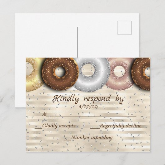 Donut Wedding RSVP Karte (Vorne/Hinten)
