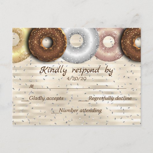 Donut Wedding RSVP Karte (Vorderseite)