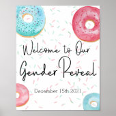 Donut Welcome Sign for Gender Reveal Party Poster (Vorne)
