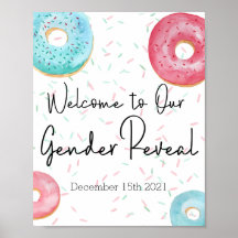 Donut Welcome Sign for Gender Reveal Party