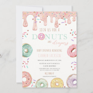 Donut & Windel Baby Sprinkle Shower Einladung