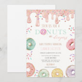 Donut & Windel Baby Sprinkle Shower Einladung (Vorne/Hinten)