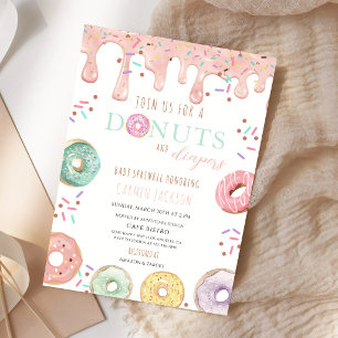 Donut & Windel Baby Sprinkle Shower Einladung