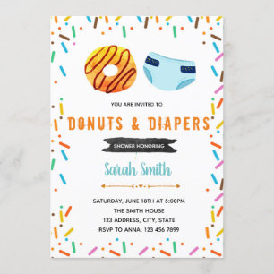 Donut-Windeln-Party Einladung