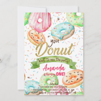 Donut Wollte zu Miss Doughnut Geburtstag Einladung