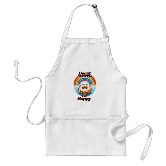 Donut Worry Be Happy Donut Liebhaber Funny Schürze (Vorne)
