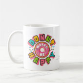 Donut Worry Be Happy farbenfrohe Bäckerei Kaffeetasse (Links)