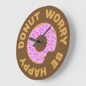 Donut Worry Be Happy Große Wanduhr (Winkel)