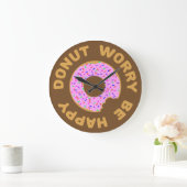 Donut Worry Be Happy Große Wanduhr (Zuhause)