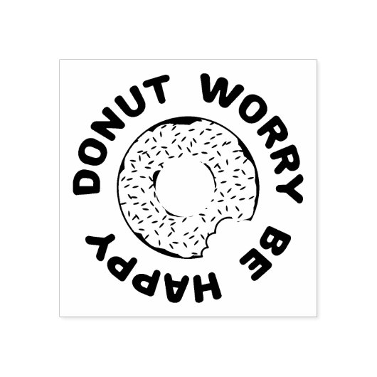 Donut Worry Be Happy Gummistempel (Prägung)