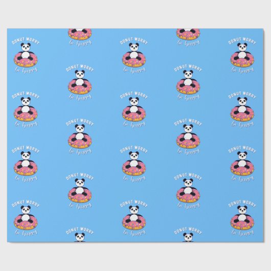 Donut Worry Be Happy II Geschenkpapier (Flach)