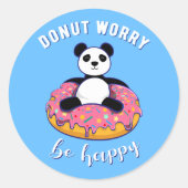 Donut Worry Be Happy II Runder Aufkleber (Vorderseite)