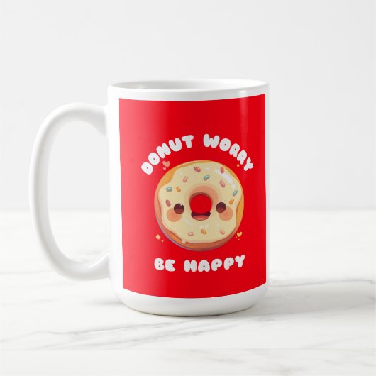 Donut Worry Be Happy Kaffee Tasse (Links)