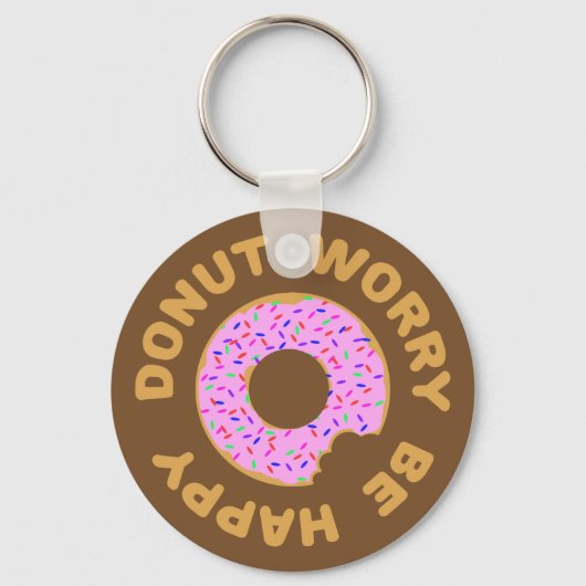 Donut Worry Be Happy Schlüsselanhänger (Vorderseite)