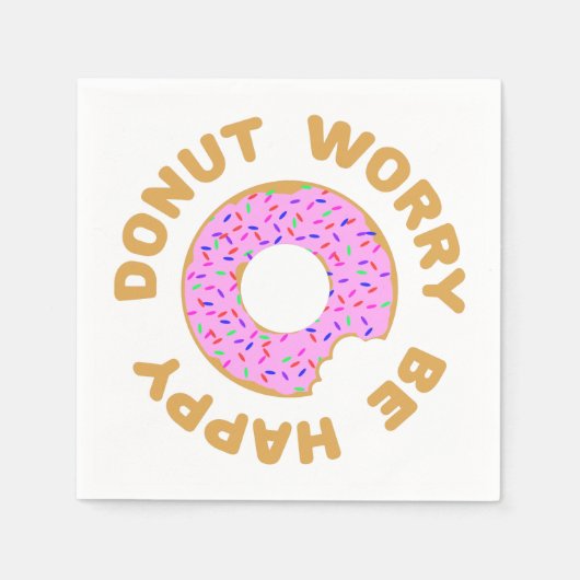 Donut Worry Be Happy Serviette (Vorderseite)