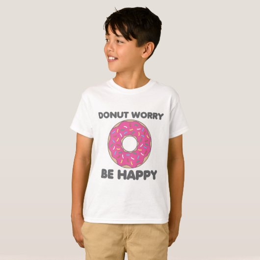 Donut Worry Be Happy T-Shirt (Vorne ganz)