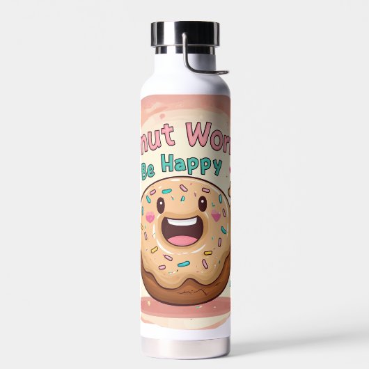 🍩 Donut Worry, Be Happy ☕ Trinkflasche (Links)