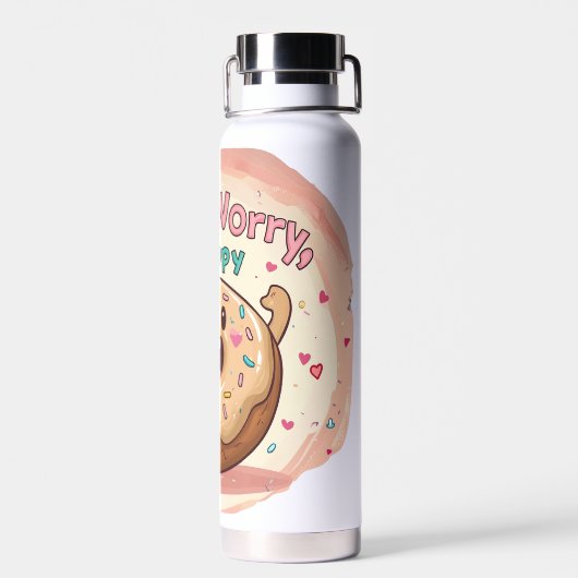 🍩 Donut Worry, Be Happy ☕ Trinkflasche (Rückseite)