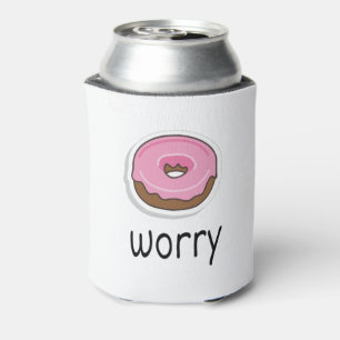 Donut Worry, Doughnut Worry, Rosa Zuckerguss Dosenkühler