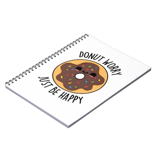 Donut Worry einfach glücklich lustigen Donut Pub Notizblock (Linke Seite)