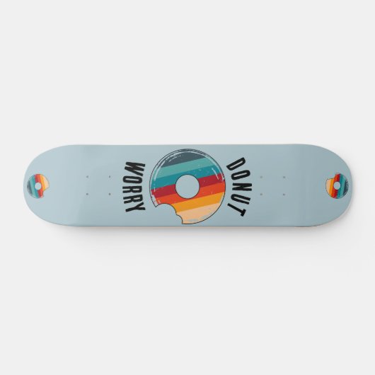 Donut Worry Green Retro Skateboard Deck (Horizontal)