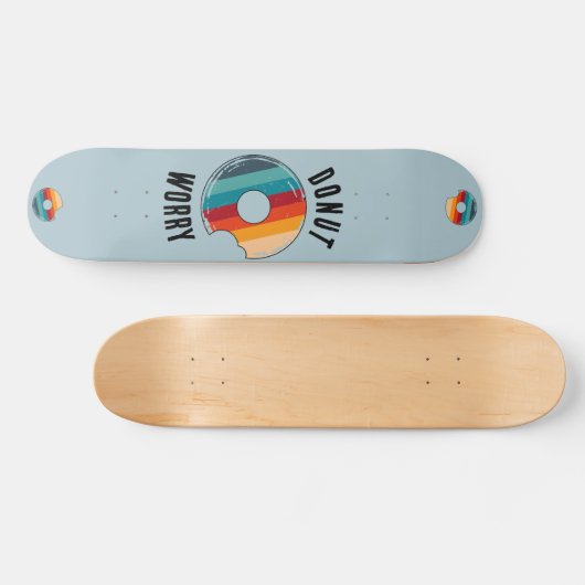 Donut Worry Green Retro Skateboard Deck (Horizontal)