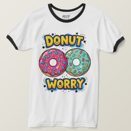 Donut Worry Ringer T-Shirt (Design vorne)