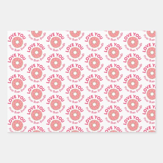 Donut Wrapping Paper Flat Sheet Set 3 Geschenkpapier Set (Vorderseite 3)