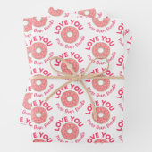Donut Wrapping Paper Flat Sheet Set 3 Geschenkpapier Set (Beispiel)