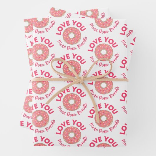 Donut Wrapping Paper Flat Sheet Set 3 Geschenkpapier Set (Beispiel)