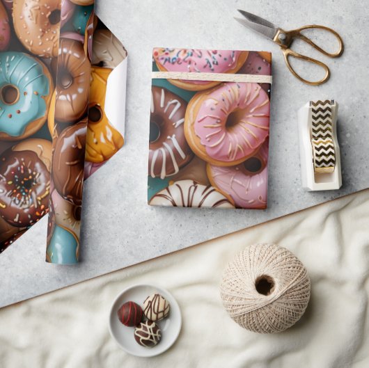 Donut Wrapping Paper Geschenkpapier (Kunsthandwerk)