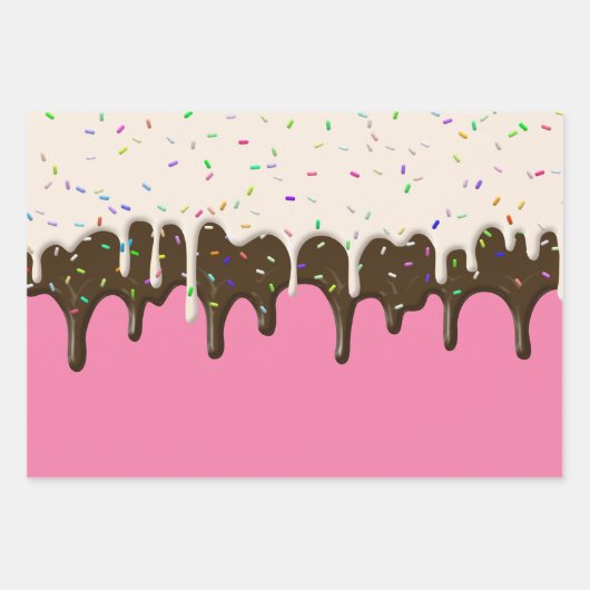 Donut-Zuckerguss-Icing-Sprinklen Geschenkpapier Set (Vorderseite 2)