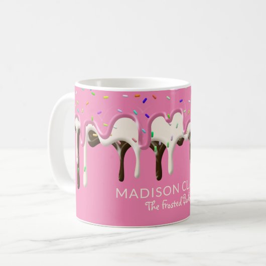 Donut Zuckerguss Sprinkles Bäckerei Kaffeetasse (Vorderseite Links)