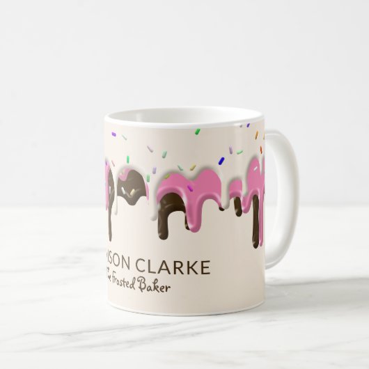 Donut Zuckerguss Sprinkles Bäckerei Kaffeetasse (VorderseiteRechts)