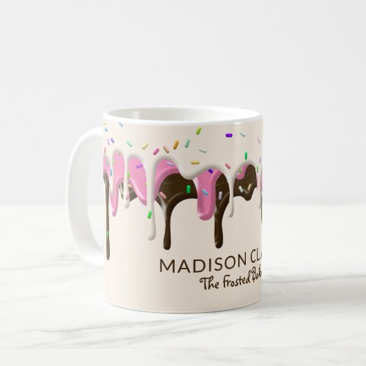 Donut Zuckerguss Sprinkles Bäckerei Kaffeetasse (Vorderseite Links)