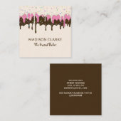 Donut Zuckerguss Sprinkles Bäckerei Quadratische Visitenkarte (Vorne/Hinten)