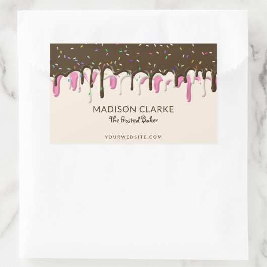 Donut Zuckerguss Sprinkles Bäckerei Rechteckiger Aufkleber (Tasche)