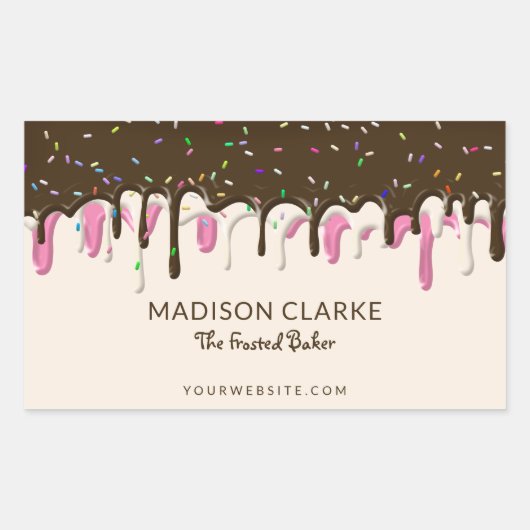 Donut Zuckerguss Sprinkles Bäckerei Rechteckiger Aufkleber (Vorderseite)