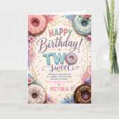 Donut Zwei Süße Geburtstag Karte (Vorderseite)