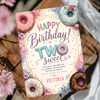 Donut Zwei Süße Geburtstag Karte