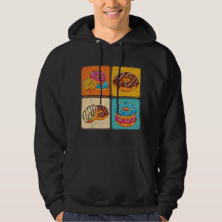 Donutliebhaber Süßigkeiten Foodie Pop Art Glasiert Hoodie