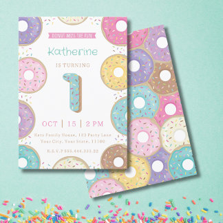 DONUTS 1. Geburtstag Einladung