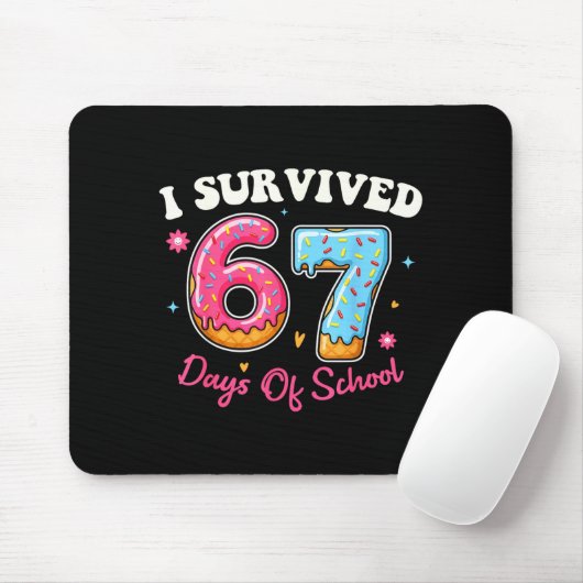 Donuts 67th Day Of School Funny 67 Days Of School Mousepad (Mit Mouse)