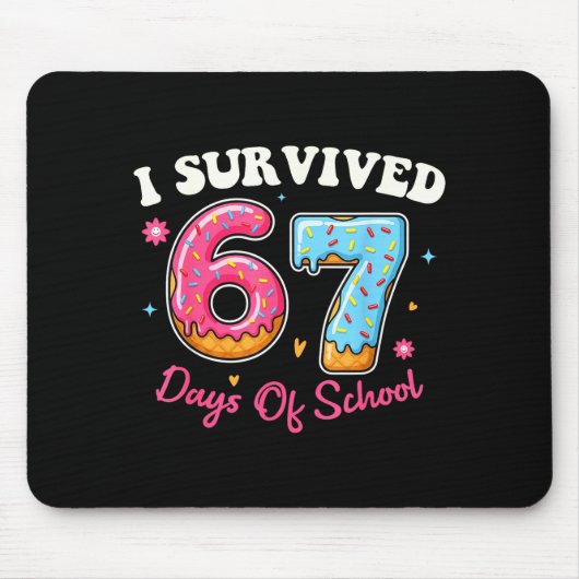 Donuts 67th Day Of School Funny 67 Days Of School Mousepad (Vorne)