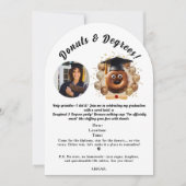 Donuts and Degrees Foto Graduation Party Einladung (Vorderseite)