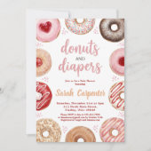 Donuts and Diapers Baby Shower Sprinkle Pastel Einladung (Vorderseite)