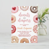 Donuts and Diapers Baby Shower Sprinkle Pastel Einladung (Stehend Vorderseite)