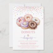 Donuts and Diapers Baby Shower Sprinkle Pastel Einladung (Vorderseite)