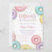 Donuts and Diapers Baby Shower Sprinkle Pastel Einladung (Vorderseite)